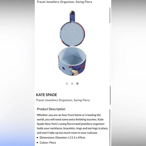 Kate Spade Travel Jewlery Organizer Swing Flora - Picture 6 of 6